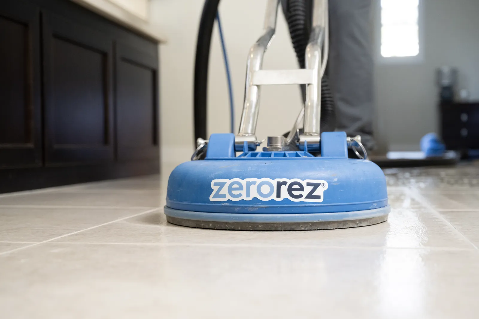 zerorez cleaning tile flooring in a home