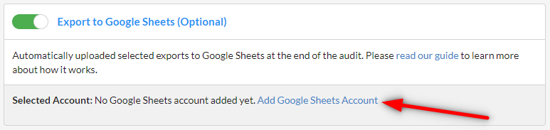 Add Google Sheets account