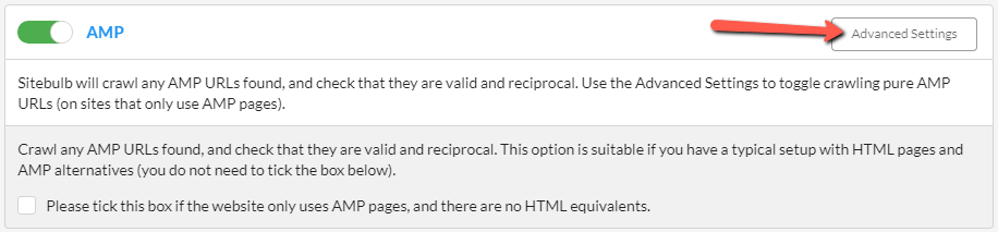 AMP Advanced Settings