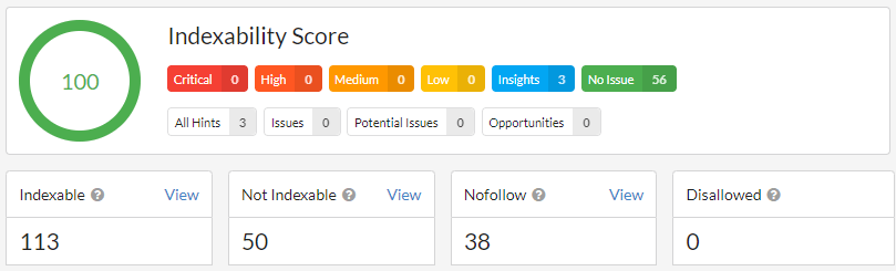 Indexability Report