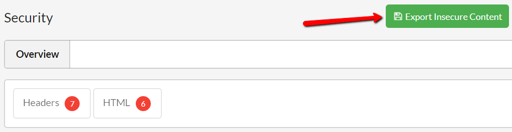 Insecure Content Export