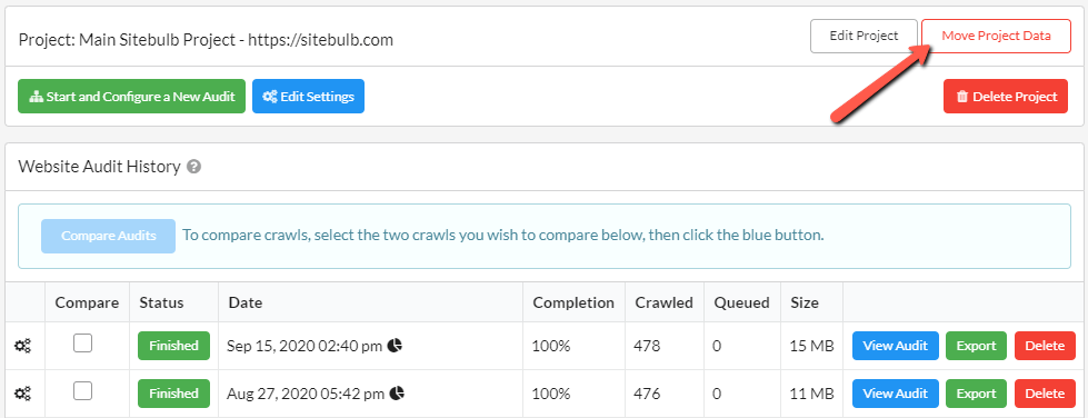 Move Project Data