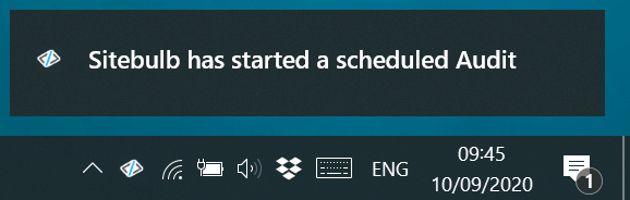 Sitebulb has started notification