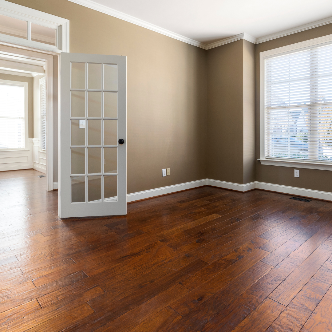 hardwood floors in an empty room